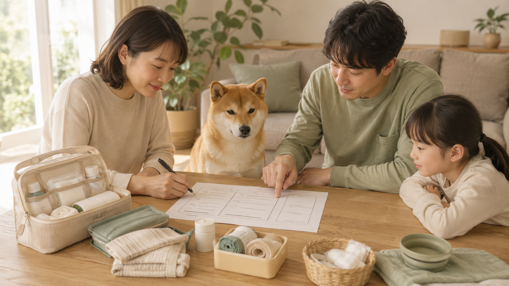 救急用品の期限と保管場所と動物病院の連絡先を記録している